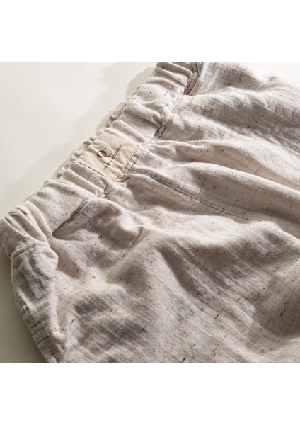 Alinda Kadın Pijama Takımı %100 Organik Pamuk Müslin Bej