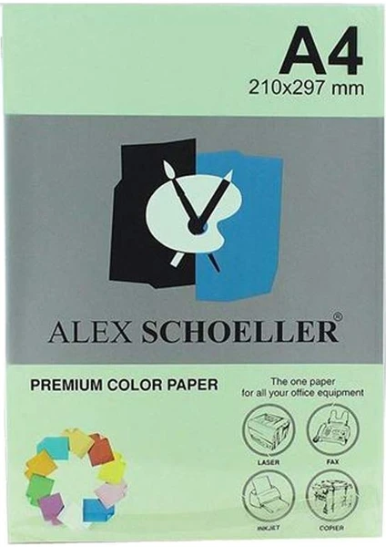 Alex Schoeller A4 Renkli Fotokopi Kağıdı 500 lü Yeşil (ALX 590)