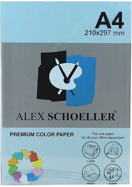 Alex Schoeller A4 Renkli Fotokopi Kağıdı 500 lü Mavi (ALX 580)