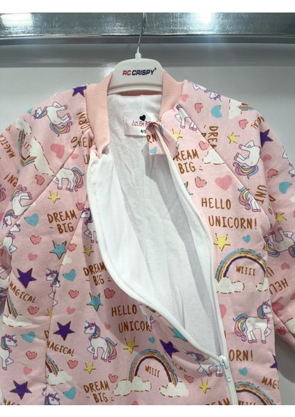 Uğurböceğiçocuk Elyaflı ve Fermuarlı Unicorn Desenli Kışlık Çocuk Uyku Tulumu Unisex indirimleri
