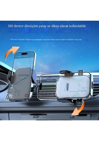 Araba Cep Telefonu Tutucusu Hava Çıkışı Çift Kanca Sabit Navigasyon Braketi Yatay ve Dikey Döner Braket (Yurt Dışından) indirimleri