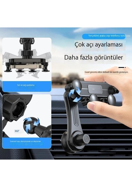 Araç Cep Telefonu Tutucusu Hava Çıkışı Navigasyon Sabit Destek Çerçevesi Sarsıntı Önleyici Yerçekimi Geri Çekilebilir Cep Telefonu Evrensel (Yurt Dışından)