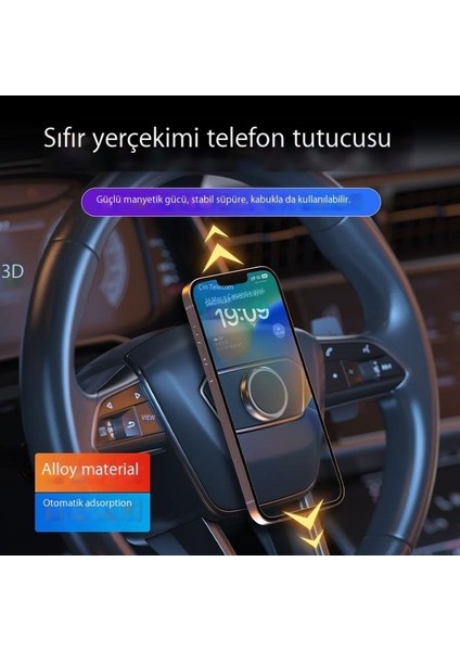Sıfır Yerçekimi Araba Cep Telefonu Navigasyon Tutucu Yapışkanlı Manyetik Direksiyon Cep Telefonu Tutucusu (Yurt Dışından)