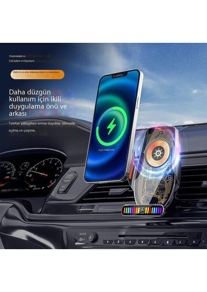 Ortam Işığı ile Araç Cep Telefonu Tutucusu Hava Çıkışı Araç Cep Telefonu Tutucusu Araç Tutucusu Kablosuz Şarj (Yurt Dışından)