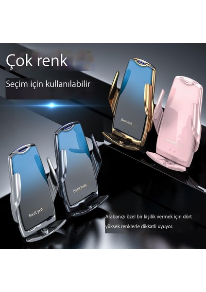 Araç Cep Telefonu Tutucusu Kablosuz Şarj 360 Derece Dönen Sarsıntı Önleyici Cep Telefonu Tutucusu (Yurt Dışından)