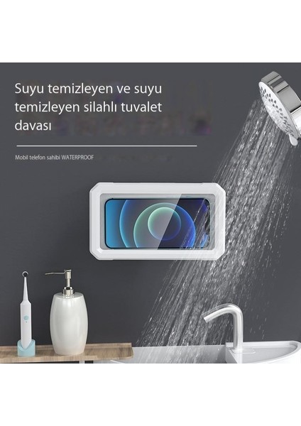 Dönen Katlanır Teleskopik Duvara Monte Dokunmatik Ekran Yumruksuz Masaüstü Cep Telefonu Kutusu Banyo Su Geçirmez Cep Telefonu Tutucusu (Yurt Dışından) fırsatları
