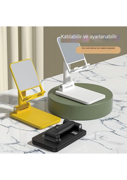 Cep Telefonu Tutucusu Masaüstü Geri Çekilebilir Katlanır Taşınabilir Tablet Tutucu (Yurt Dışından)