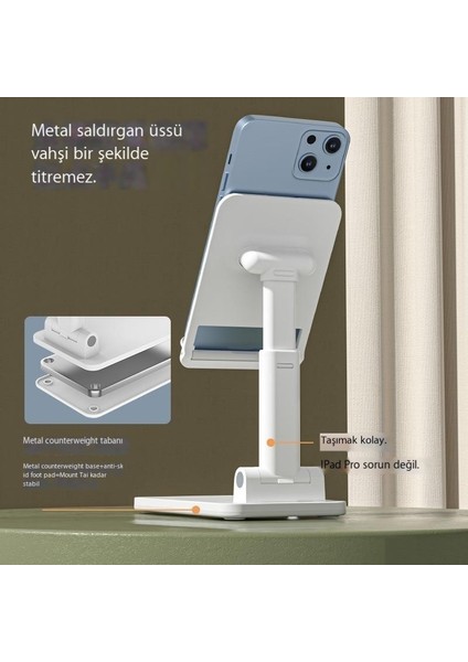 Cep Telefonu Tutucusu Masaüstü Geri Çekilebilir Katlanır Taşınabilir Tablet Tutucu (Yurt Dışından)