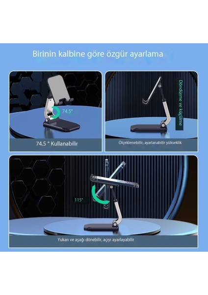 Cep Telefonu Tutucusu Masaüstü Çok Fonksiyonlu Tembel Tablet Tutucu Katlanabilir Kaldırma Canlı Yayın Cep Telefonu Tutucusu (Yurt Dışından)