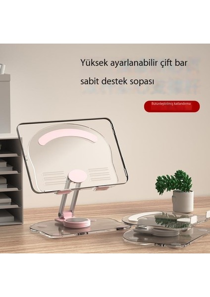 Akrilik Tablet Standı Masaüstü Katlanır Dönebilen Cep Telefonu Desteği Standı Tembel Canlı Yayın Cep Telefonu Standı (Yurt Dışından)