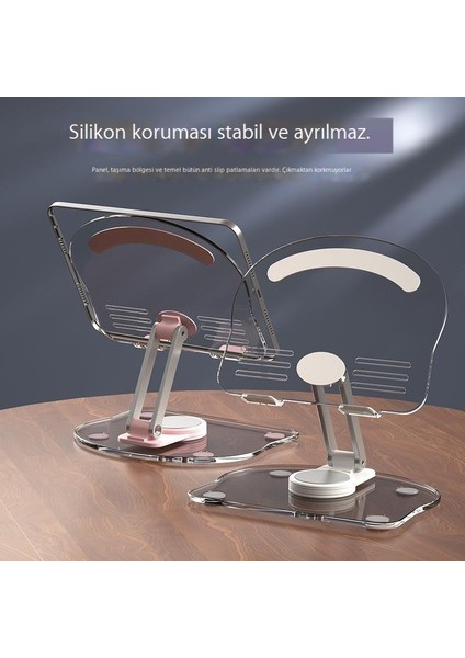 Akrilik Tablet Standı Masaüstü Katlanır Dönebilen Cep Telefonu Desteği Standı Tembel Canlı Yayın Cep Telefonu Standı (Yurt Dışından)