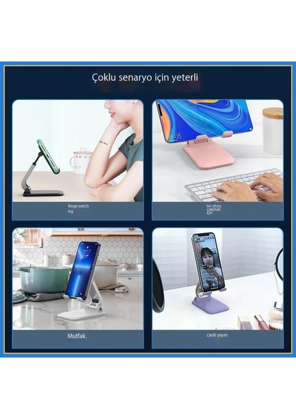 Masaüstü Cep Telefonu Tutucusu Tablet Tutucusu Katlanır Teleskopik Tembel Cep Telefonu Tutucusu Masaüstü (Yurt Dışından)