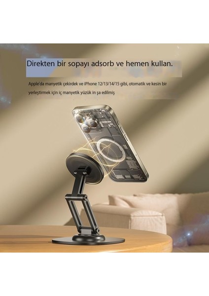 Alüminyum Alaşımlı Cep Telefonu Standı Masaüstü Manyetik Stand Katlanır Stand (Yurt Dışından)