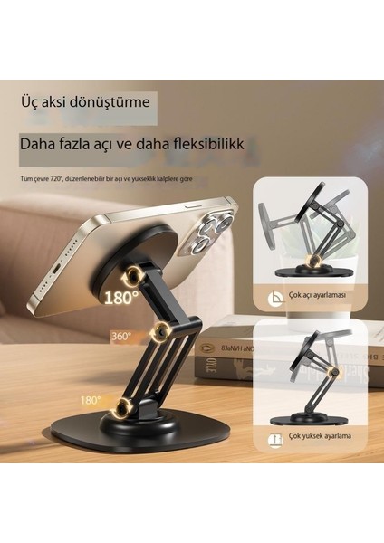 Alüminyum Alaşımlı Cep Telefonu Standı Masaüstü Manyetik Stand Katlanır Stand (Yurt Dışından)