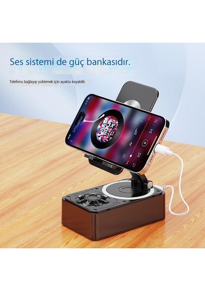 Hoparlör Cep Telefonu Standı Ses Üçü Bir Arada Güç Bankası Katlanır Tembel Canlı Yayın Masaüstü Standı (Yurt Dışından)