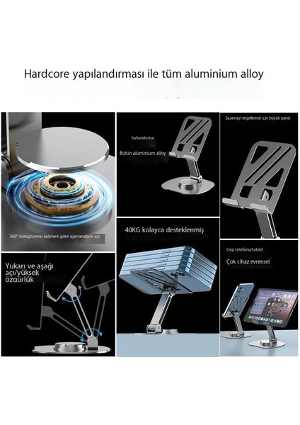 Ayarlanabilir Metal Tablet Katlanır Stand Masaüstü Öğrenme Canlı Yayın Cep Telefonu Standı Ağırlıklı Destek Plakası (Yurt Dışından) fiyatları
