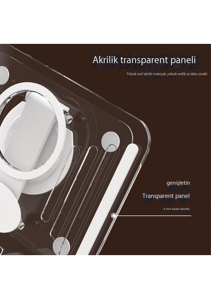 IPad Tablet Için Dönen Masaüstü Standı Kalınlaştırılmış Içi Boş Şeffaf Akrilik Stand (Yurt Dışından) fırsatları
