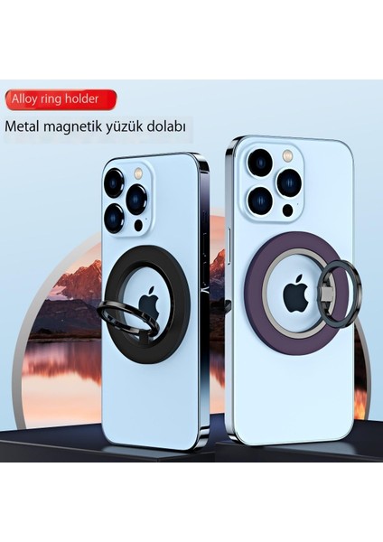 Apple'a Uygun Manyetik Halkalı Metal Cep Telefonu Tutucusu Güçlü Manyetik Tutucu (Yurt Dışından)