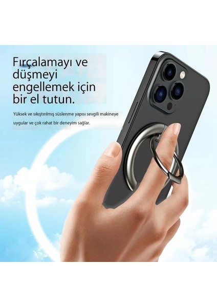 Manyetik Cep Telefonu Tutucu Halkası Dayanıklı Katlanır 360° Dönebilen Güçlü Manyetik Halka Toka Tutucusu Apple Için Uygun (Yurt Dışından)