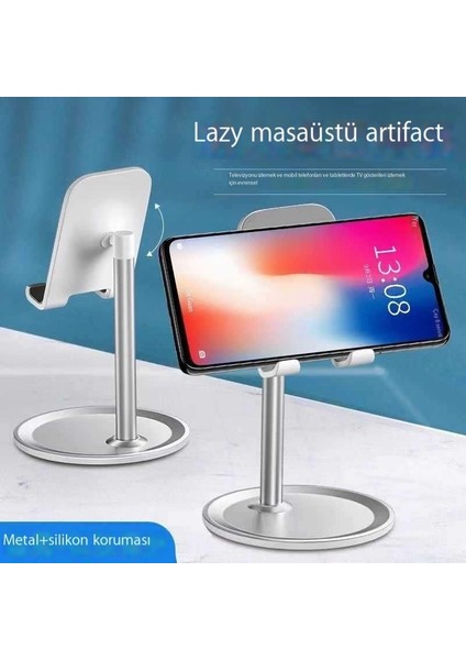 Evrensel Alüminyum Alaşımlı Masaüstü Cep Telefonu Standı Tembel Selfie Başucu Tablet Bilgisayar Destek Diski (Yurt Dışından)
