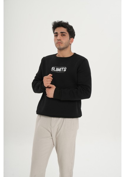 Unisex Pamuklu Içi Polarlı Bisiklet Yaka Sweatshirt fiyatları