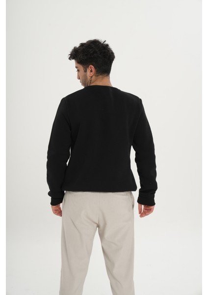 Unisex Pamuklu Içi Polarlı Bisiklet Yaka Sweatshirt fırsatları