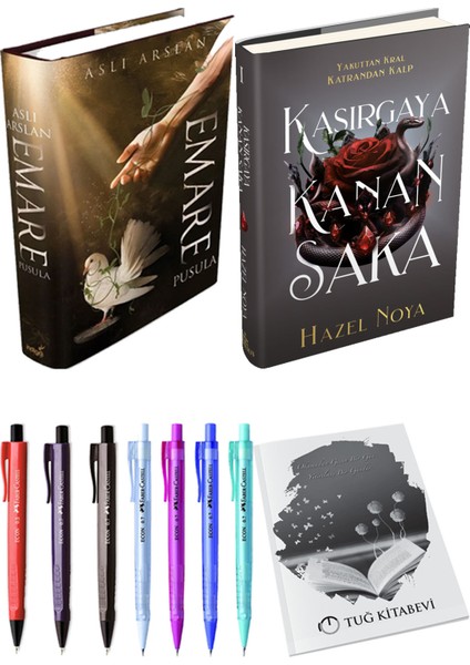 Kasırgaya Kanan Saka 1 Ciltli ve Emare Pusula Ciltli Aslı Arslan 2'li Set + Hediyeli