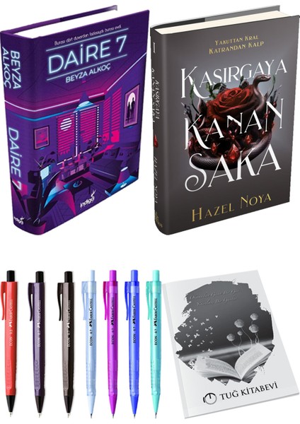 Kasırgaya Kanan Saka 1 Ciltli ve Daire 7 Ciltli Beyza Alkoç 2'li Set + Hediyeli