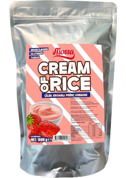 Cream Of Rice Çilek Aromalı 1000 gr Pirinç Kreması 20 Servis