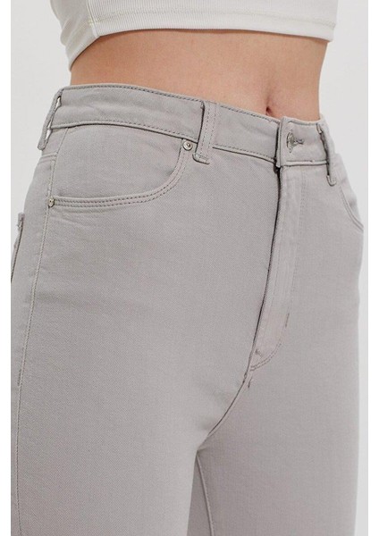 DORES FEATHER GREY WASH KADIN KOT PANTOLON