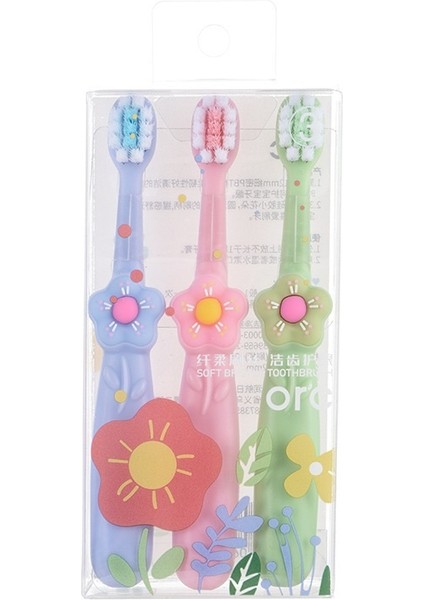 Popüler High-End Yumuşak Kıllı Çocuk Diş Fırçası 3-12 Yaş Bebek Özel Ev Temizlik Diş Fırçası 3'lü Paket (Yurt Dışından)