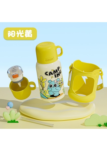 500ML Termos Bardak, Öğrenciler Için Gösterişli Su Isıtıcısı, 316L Paslanmaz Çelik Pipetli Çocuk Su Bardağı (Yurt Dışından)