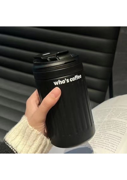 Paslanmaz Çelik Yalıtımlı Kahve Fincanı, Yüksek Değerli Su Bardağı, Taşınabilir Basit Öğrenci Çift Pipetli Bardak (Yurt Dışından)