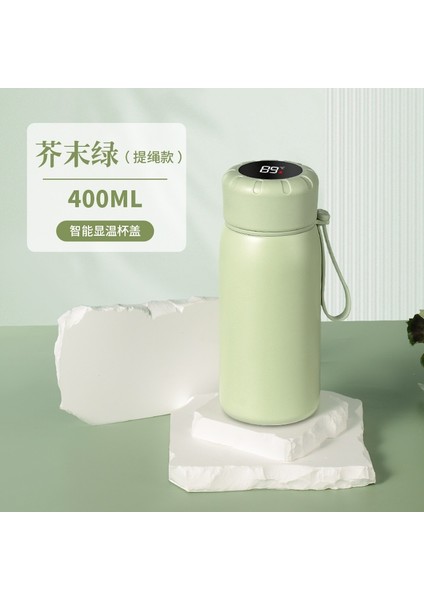 Erkekler ve Kadınlar Için 400ML Paslanmaz Çelik Termos Bardak, Yüksek Görünümlü Su Bardağı, Sıcaklık Göstergesi, Dokunmatik Sıcaklıklı Su Bardağı (Yurt Dışından)