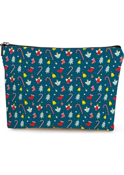 Yeni Noel Şeker Kozmetik Çantası Ev Fermuarlı Tuvalet Çantası Tatil Depolama Taşınabilir Debriyaj Çanta (Yurt Dışından)