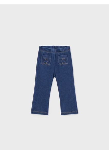 Kız Bebek Likralı Denim Pantolon 1543