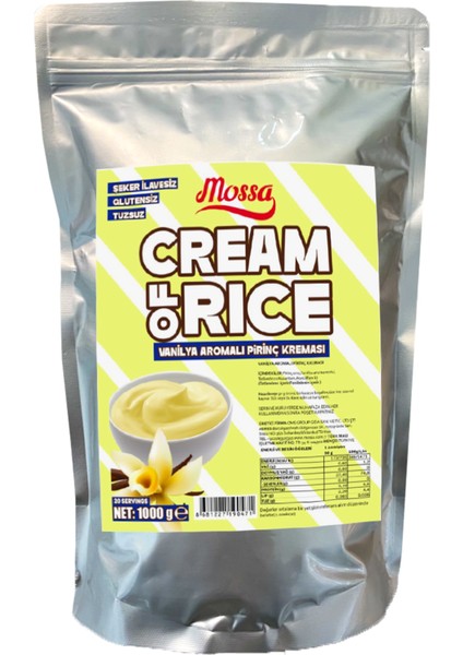 Cream Of Rice Vanilya Aromalı 1000 gr Pirinç Kreması 20 Servis