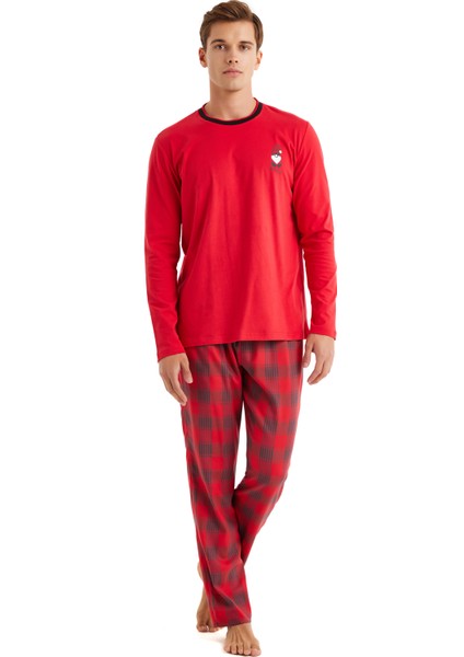 Erkek Pijama Takımı 40591 - Kırmızı