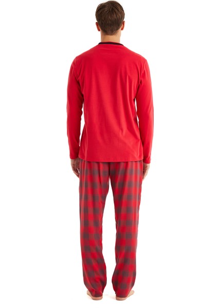 Erkek Pijama Takımı 40591 - Kırmızı