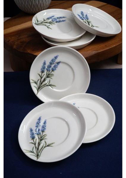 Lavanta 12 Cm 6 Parça Porselen Çay Tabak Seti