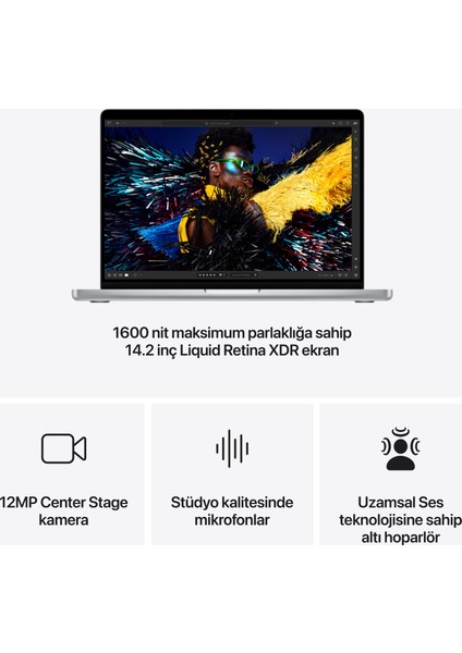 MacBook Pro M4 24GB 1TB SSD macOS 14" Taşınabilir Bilgisayar Gümüş MCX14TU/A