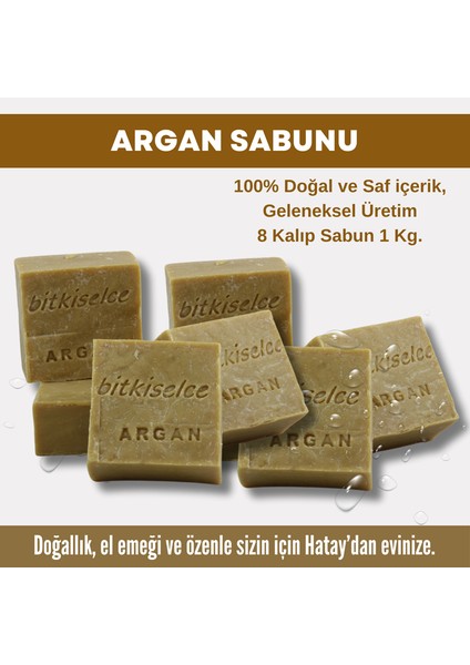 Saf ve Doğal İçeriklerle Argan Sabunu 950 gr x 8 Kalıp