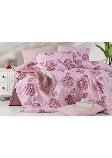 Lastikli Çarşaflı Tek Kişilik Nevresim Takımı Elegant Pink
