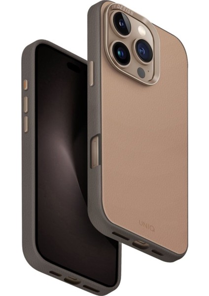 Apple iPhone 16 Pro Uyumlu Kılıf Lyden Ds Dualtone Serisi Vegan Deri Kaplama Magsafe Özellikli (Magclick™)