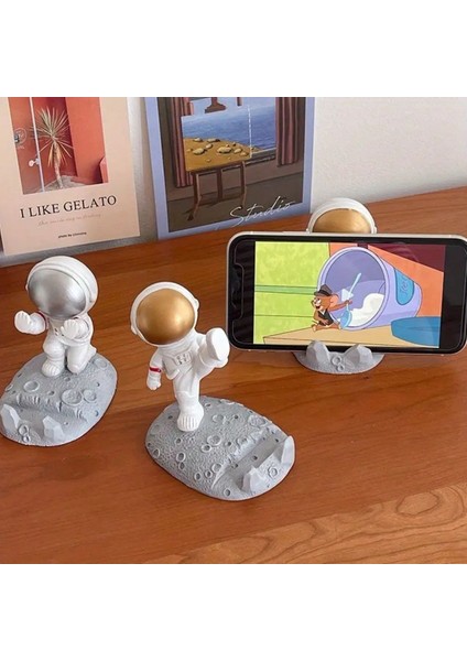 Mini Astronot Model Telefon ve Tablet Tutucu Standı