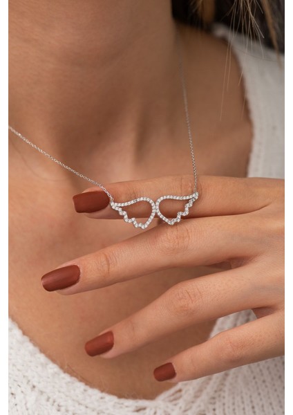 925 Ayar Gümüş Melek Kanadı Kolye modelleri