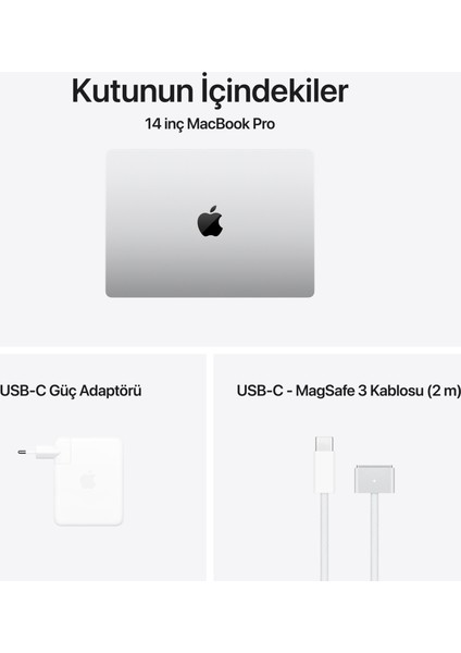 MacBook Pro M4 Pro 24GB 1TB SSD macOS 14" Taşınabilir Bilgisayar Gümüş MX2F3TU/A