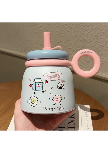 700ML Yeni Dopamin Karikatür Vakum Bardak Vakum Kalınlaşmış Çocuk Pipetli Bardak 316 Paslanmaz Çelik Karikatür Göbek Kupası (Yurt Dışından)