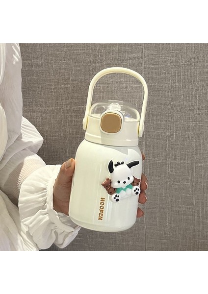 Kızlar Için 316 Paslanmaz Çelik Termos Bardak, Yüksek Görünümlü Su Bardağı, Büyük Kapasiteli Kulplu Pipetli Bardak (Yurt Dışından)