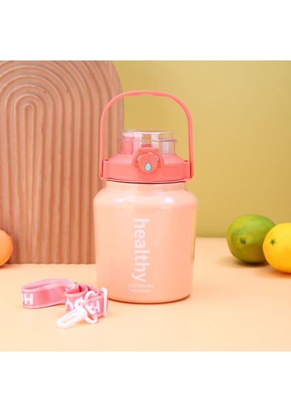 316 Paslanmaz Çelik Termos Bardak Büyük Kapasiteli Açık Taşınabilir Şeker Pipetli Bardak Çift Içecek Potu Göbek Fincan (Yurt Dışından)